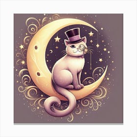 Cat On The Moon 1 Canvas Print