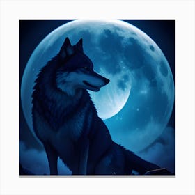 Lunar Wolf style 2 Canvas Print