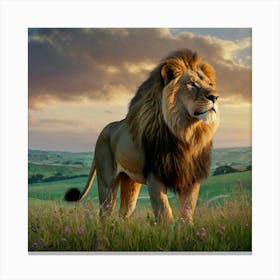 Lion In The Grass 1 Canvas Print