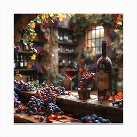 Wine Cellar In Autumn Canvas Print