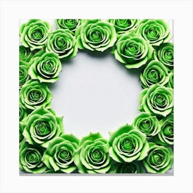 Green Roses On Edges As Frame With Empty Space In Centre Miki Asai Macro Photography Close Up Hyp (5) Canvas Print