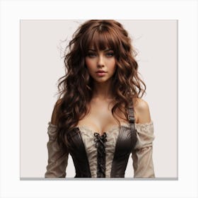 Girl In A Corset Canvas Print