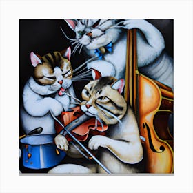 Cat Musical Trio Canvas Print