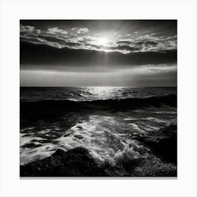 Black And White Seascape 25 Canvas Print