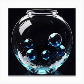 Blue Bubbles In A Bowl Canvas Print