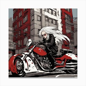 S 1121011602 Gs 7 Is 30 U 0 Oi 0 M Sdxl A Whimsical And Stylized Gothic Little Monster, With Razor Sharp White Hair, Is Captured In This Hig Canvas Print