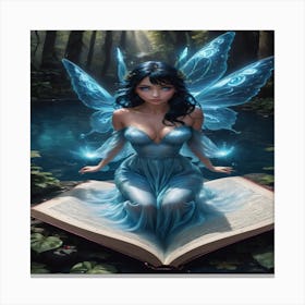 Blue Librarian Fairy Canvas Print