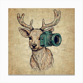 Deer With Camera 3 Canvas Print