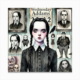 Wednesday Addams portrait Canvas Print