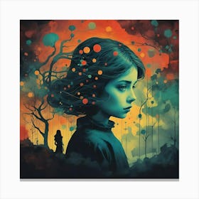 Girl In The Forest Canvas Print