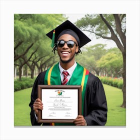 Mr. Look-At-The Right-Hand Finger's Graduation Ceremony Photo Canvas Print