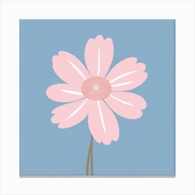 A White And Pink Flower In Minimalist Style Square Composition 646 Canvas Print