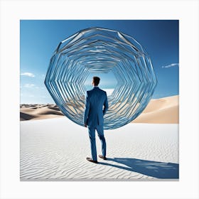 Man In A Suit In The Desert 1 Canvas Print