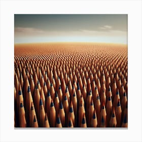 Field Made Of Standing Pencils Canvas Print