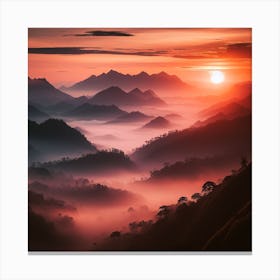 Sunrise Over The Mountains Canvas Print