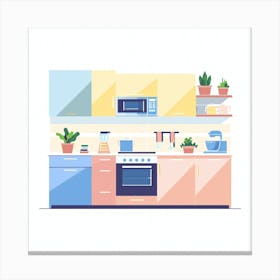 Flat Kitchen Design Canvas Print