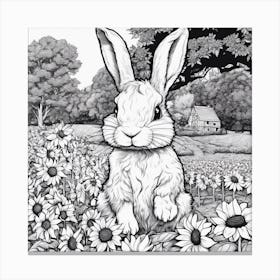 Bunny In The Field Canvas Print