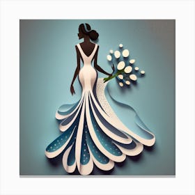 Bride In Wedding Dress Canvas Print