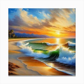 Sunset On The Beach 72 Canvas Print