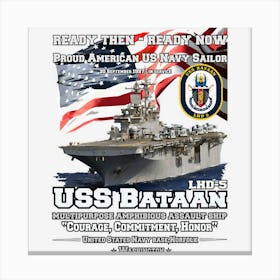 Uss Bataan (Lhd 5) Wasp Class Amphibious Assault Ship Canvas Print