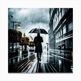 Rainy Day In The City Canvas Print