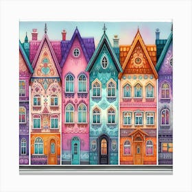 Colorful Houses 3 Canvas Print