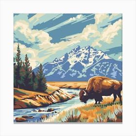 Bison Painting Canvas Print