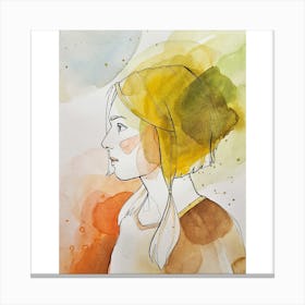 Woman Painting Watercolor Canvas Print