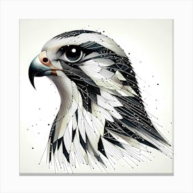 Falcon Head - Abstract Line Art Illustration 123 Canvas Print