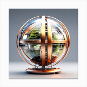 Sphere With Plants Canvas Print