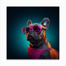 French Bulldog In Sunglasses 02 Canvas Print