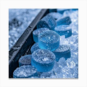 Blue Ice Cubes Canvas Print