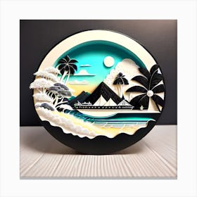 Hawaii 3D Ink Art Canvas Print