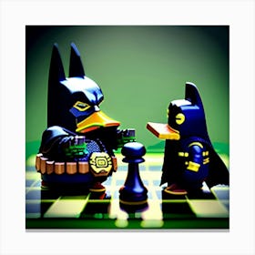 Backducks in chess game and one pawn left  Canvas Print