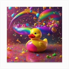 Baby Colorful Duck Canvas Print