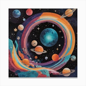 Planets In Space 1 Canvas Print