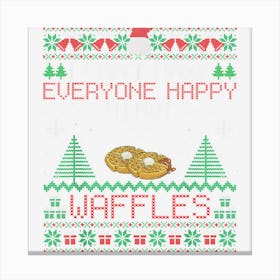 Gift For Waffle Lover Waffle Ugly Christmas Canvas Print