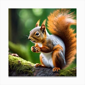 Red Squirrel In The Forest 41 Canvas Print