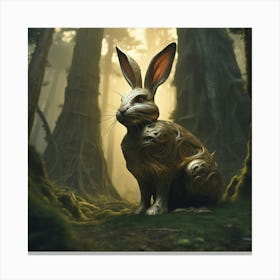 Golden Rabbit In The Forest 2 Canvas Print