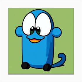 Blue Cartoon Character Canvas Print