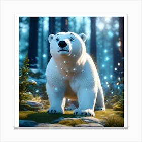 Polar Bear In The Forest Canvas Print