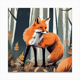 Fox In The Forest 3 Canvas Print