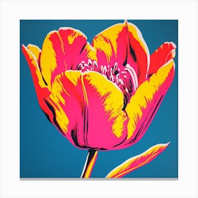 Tulip 1 Pop Art Illustration Square Canvas Print