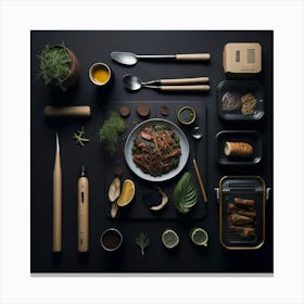 Barbecue Props Knolling Layout (6) Canvas Print