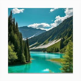 Lake In The Mountains 18 Canvas Print