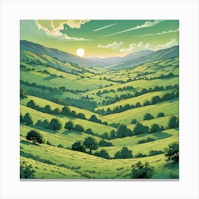 Green Hills Canvas Print