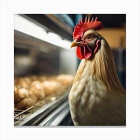 Chicken In A Cage Canvas Print