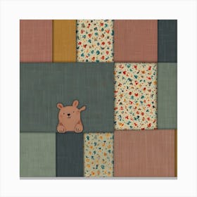 Patchwork Bear Canvas Print