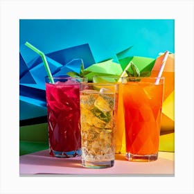 Firefly Bold Geometric Layers For Vibrant Soft Drinks 29913 Canvas Print