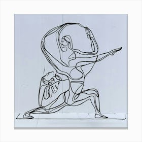 Yogi'S Pose, Line Art Canvas Print